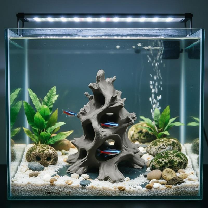 Aquarium Driftwood - Ukryta wielootworowa jaskinia dla ryb z