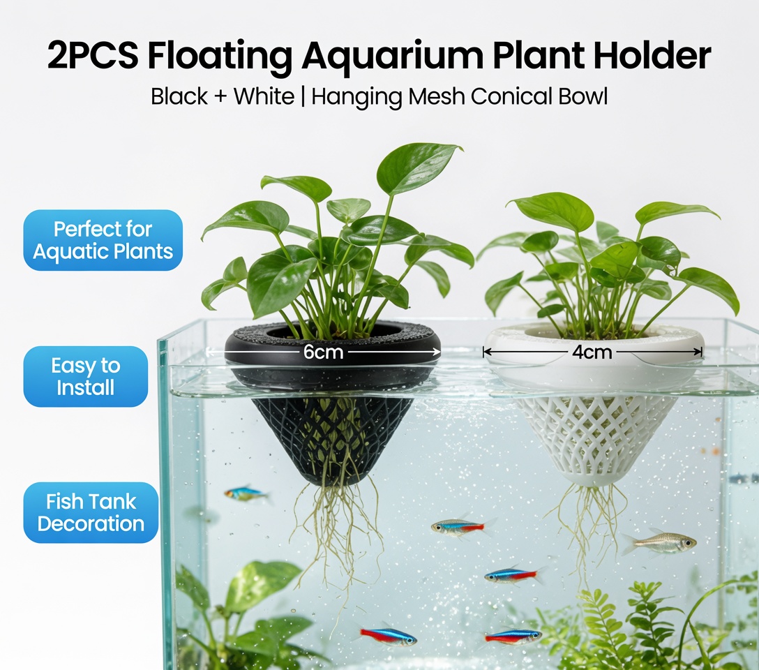 2 szt. Pływające koszyczki na  – Plant Aquarium Pot recenzja i cena